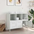 vidaXL Komoda bela 100,5x39x79 cm oceľ