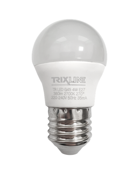 LED žiarovka Trixline 4W 360lm E27 G45 teplá biela