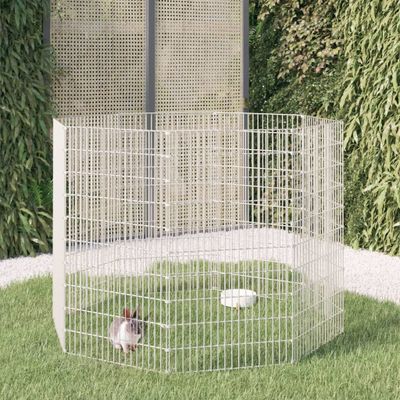 vidaXL Ohrada pre zvieratá s voľným výbehom, 8 panelov, 54x100 cm, pozinkované železo