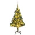 vidaXL Umelý vianočný stromček 150 LED, gule a vločky snehu 150 cm