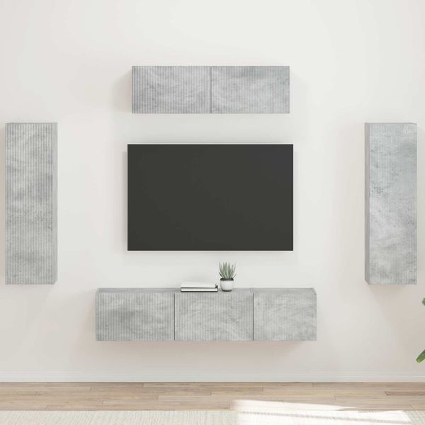 vidaXL TV skrinka 5 pcs Betónová šedá