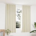 vidaXL Zatemňovacie závesy 2 ks s háčikmi, zamat, krémové 140x175 cm