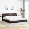 vidaXL Posteľ s matracom tmavohnedá 200x200 cm látka
