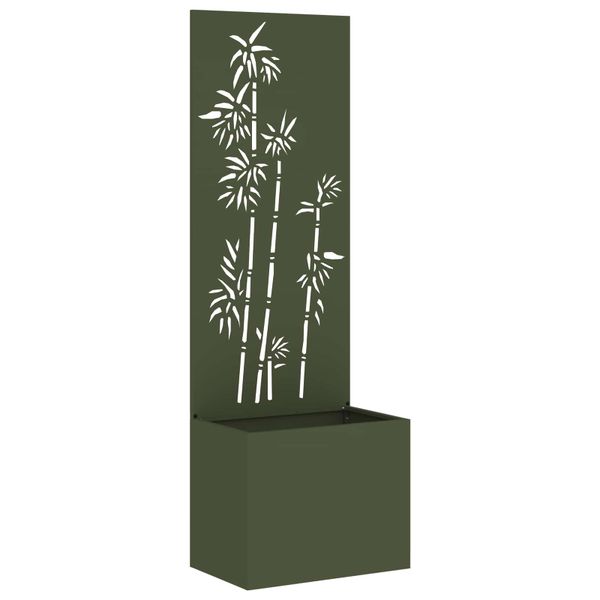 vidaXL Záhradná clona na súkromie Kvetinový Olivovo zelená 50 x 150 cm