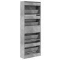 vidaXL Botník betónovo sivý 60x21x163,5 cm kompozitné drevo