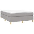 vidaXL Posteľný rám s boxspringom bledosivý 140x190 cm látka