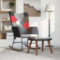vidaXL Hojdacie kreslo s podnožkou patchwork látka