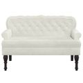 vidaXL Lavička s operadlom krémová 119,5x64,5x75 cm zamat
