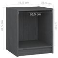 vidaXL Nočné stolíky 2 ks sivé 35,5x33,5x41,5 cm borovicový masív