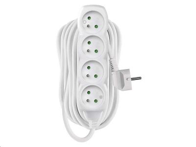 Prodlužovací kabel EMOS P0410R / 10 m / 4 zásuvky / bílý / PVC / 1,5 mm2
