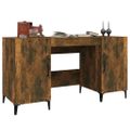 vidaXL Stôl dymový dub 140x50x75 cm spracované drevo