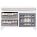 vidaXL Lavička do chodby biela 70x33,5x45 cm paulownia drevo