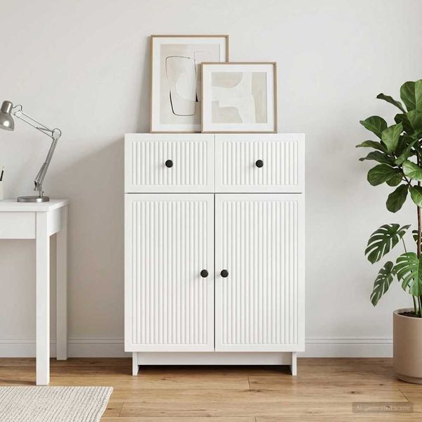vidaXL Servírovacia skriňa Biela s vysokým leskom 66 x 34,5 x 90 cm