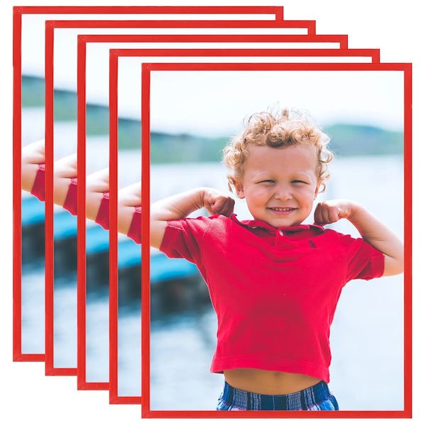 vidaXL Fotorámiky na stenu alebo stôl 5 ks červené 50x60 cm MDF