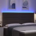 vidaXL LED hlavová doska s LED pásikmi Tmavohnedá 200 cm látka