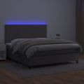 vidaXL Boxspring posteľ s matracom a LED sivá 180x200 cm umelá koža
