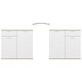 vidaXL Komoda biela a dub sonoma 160x36x75 cm drevotrieska
