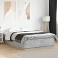vidaXL Posteľný rám s LED svetlami betónový 140x200cm kompozitné drevo
