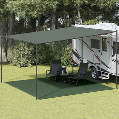 vidaXL Koberec do stanu 400x400 cm tmavozelený HDPE