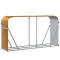vidaXL Držiak na polená drevený vzhľad 180x45x100 cm pozinkovaná oceľ