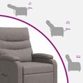 vidaXL Masážne relaxačné kreslo Sivohnedá Látka