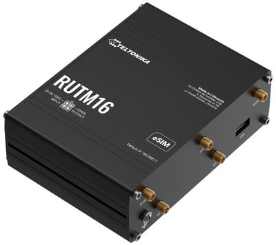 Teltonika RUTM16 priemyselný router 4x LAN, 1x WAN, LTE Telit global, Dual SIM + eSIM, WiFi 5 Router, LTE Cat 6, eSIM, 5x GbE, Wi-Fi 5, GNSS, I/O, VPN, priemyselný, -40 až +75 °C