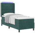 vidaXL Posteľ s pružinovým rámom Tmavozelená 80 x 200 cm Zamat