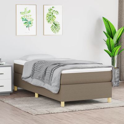 vidaXL Posteľný rám s boxspringom Taupe 90x200 cm Látka