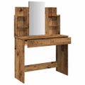 vidaXL toaletný stolík so zrkadlom Old Wood 96x39x142 cm