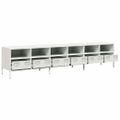 vidaXL TV skrinka biela 202x39x43,5 cm oceľ valcovaná za studena
