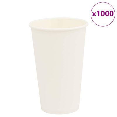 vidaXL Papierové šálky na kávu 1000 ks 16oz 400ml biela