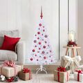 vidaXL Umelý vianočný stromček Biela 120 cm PVC a oceľ