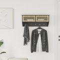 vidaXL Nástenná skriňa s háčikmi čierna 80x24x35,5 cm kompozitné drevo