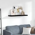 vidaXL Plávajúca nástenná polica, lesklá čierna 90x23,5x3,8 cm, MDF