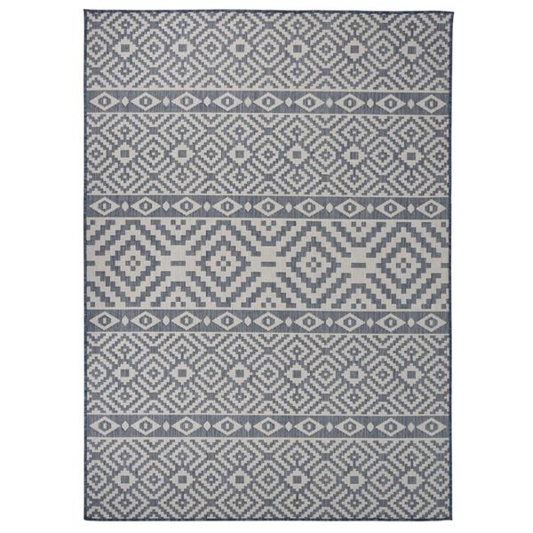 vidaXL Vonkajší koberec s plochým tkaním 200x280 cm modrý pruhovaný