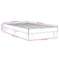 vidaXL Posteľný rám hnedý dub 90x200 cm kompozitné drevo a kov