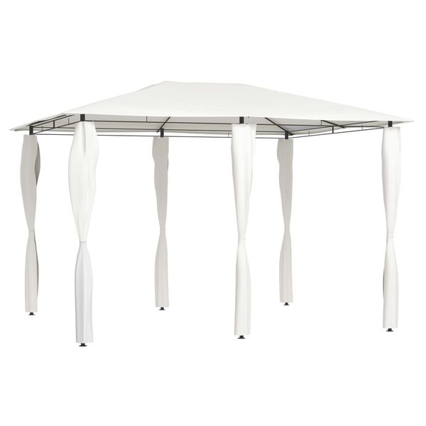 vidaXL Altánok s poťahmi na stĺpiky 3x4x2,6 m, krémový 160 g/m²