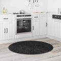 vidaXL Protišmykový Shaggy Koberec Tmavosivá 120 x 120 cm PP