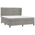 vidaXL Posteľný rám boxsping s matracom bledosivý 160x200 cm zamat