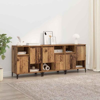 vidaXL Komody 3 pcs Staré drevo 60 x 35 x 70 cm Kompozitné drevo