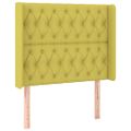 vidaXL Čelo postele s LED zelené 103x16x118/128 cm látka