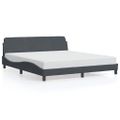 vidaXL Rám postele Dover tmavosivý 183x213 cm zamat