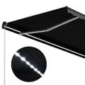 vidaXL Ručne zaťahovacia markíza s LED antracitová 300x250 cm