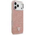Puzdro Guess Glitter Triangle Logo MagSafe pre iPhone 17 Pro Max ružové