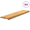 vidaXL Schodiskové stupne 4 ks svetlohnedá 110x25x2 cm dubový masív