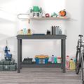 vidaXL Pracovná lavica sivá 110x50x80 cm masívna borovica