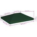 vidaXL Strieška na altánok 310 g/m² 4x3 m zelená