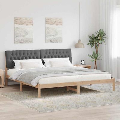 vidaXL Rám postele s čalúneným čelom Hnedá 200 x 200 cm