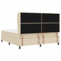 vidaXL Posteľ s pružinovým rámom s matracmi Krémová 180 x 200 cm látka