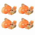 vidaXL Upínacie popruhy s račňou 4 ks, 0,4 tony, 6mx25mm, oranžové